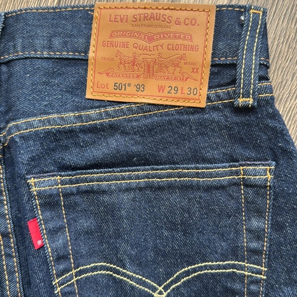 Levi’s 501 93  Men's Blue Jeans premium denim straight leg - Picture 9 of 15